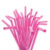 Flexible Plastic Drinking Straws - 7.75" x 0.23" (250, Pink) view 1