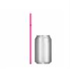 Flexible Plastic Drinking Straws - 7.75" x 0.23" (250, Pink) view 2