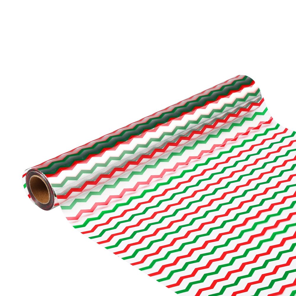 shareluck 100ft Christmas Cellophane Wrap Roll Red & Green Stripes Cellophane to Wrap Gift Basket,Bags, Treat, Wine, Party Decoration. (100ft Long x 16 Wide x 2.5Mil)