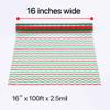 shareluck 100ft Christmas Cellophane Wrap Roll Red & Green Stripes Cellophane to Wrap Gift Basket,Bags, Treat, Wine, Party Decoration. (100ft Long x 16 Wide x 2.5Mil) view 2