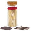 Decorative Matches in a Gold Heart Foil Glass Jar | 4" Cherry Red Long Matches (100 match sticks) Cork Top Glass Holder + Striker Stickers, Gifts, Dcor & Candle Accessories by Thankful Greetings USA view 1