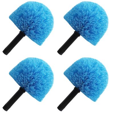 4 Pack Cobweb Duster Head Brush-Twist-On Spider Web Brush for Outdoor & Indoor Web Cleaning // Fits Standard Acme Threaded Poles // Cobweb Duster Brush Head Only-Blue