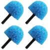 4 Pack Cobweb Duster Head Brush-Twist-On Spider Web Brush for Outdoor & Indoor Web Cleaning // Fits Standard Acme Threaded Poles // Cobweb Duster Brush Head Only-Blue view 1