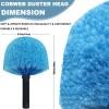 4 Pack Cobweb Duster Head Brush-Twist-On Spider Web Brush for Outdoor & Indoor Web Cleaning // Fits Standard Acme Threaded Poles // Cobweb Duster Brush Head Only-Blue view 2