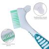 NUTLET 2Pcs Denture Brush False Teeth Toothbrush with 1 White Carrying Case, Effective Denture Cleaning Brush with Multi-Layered Soft Bristles,Green and Purple view 4