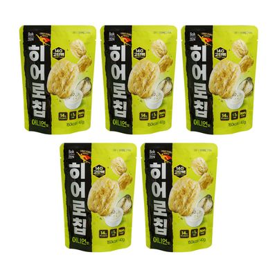 Bokthing HERO CHIP, High Protein Chips, Plant-Based Protein, Gluten-Free, No Oil and Flour, Baked Snack, Low Calorie (5EA, Onion)