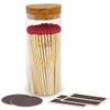 Decorative Matches in a Gold Heart Foil Glass Jar | 4" Dark Red Long Matches (100 match sticks) + Cork Top Glass Holder + Striker Stickers, Gifts, Dcor & Candle Accessories by Thankful Greetings USA view 1