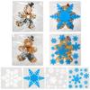 QOIUSO 200 Pcs 4x4 Inch Christmas Cookie Bags  4 Snowflake Designs Self-Adhesive Cellophane Treat Bags for Cookies, Candies, Holiday Goodies, Party Favors, and Gift Giving view 1