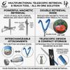 10 FT Telescoping Pickup Tool Magnetic Pole with Hook, Telescopic Reach Pole Multi-Tool | Includes Double Hook & Strong Magnet Attachments on both sides Portable Utility Tool with Carrying Bag view 2