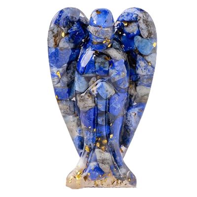 Erliway Lapis Lazuli Crystal Resin Angel Figurine for Home Decor, 1 PC 3"