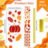 Fall Thanksgiving Treat Bags,200Pcs Thanksgiving Fall Cellophane Treat Bags, Plastic Falls Autumn Maple Leaf Pumpkin Candy Cookies Goodie Gift Bags with Twist Ties for Thanksgivings Falls Party Favors view 2