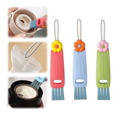 3 in 1 Cup Lid Cleaning Brush,2024 New 3 in 1 Multifunctional Cleaning Brush Portable Cup Lid Cleaner with Brush,Crevice Cleaning Brush Set for Baby Bottle Gap Tight Spaces Cup(3PCS B)