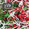 2 LB Red Green White Crinkle Cut Paper Shred Filler Great for Gift Wrapping, Basket Filling, Birthday, Wedding, Halloween, Thanksgiving, Christmas Day, New Year Party Decorations Filling Supplies view 1