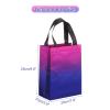 MECCANIXITY 12pcs Reusable Gift Bags, Tote Glossy Grocery Shopping Bag with Handles for Birthday Parties, Wedding, Christmas - 7.9"x9.8"x3.9"/ Purple Gradient view 2