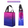 MECCANIXITY 12pcs Reusable Gift Bags, Tote Glossy Grocery Shopping Bag with Handles for Birthday Parties, Wedding, Christmas - 7.9"x9.8"x3.9"/ Purple Gradient view 3