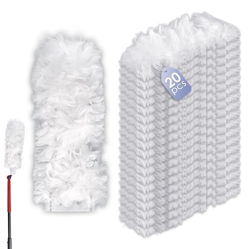 (20 Count) Disposable Duster Refills Compatible with O-Cedar Flex & Catch Dusters, Heavy Duty Dust Refills, Multi-Surface Duster Replacement Kit, Dust Removal Brush Heads