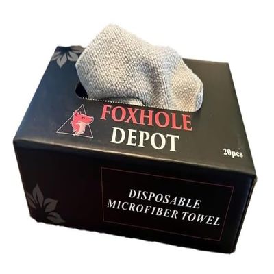 FOXHOLE Microfiber Cleaning Towels Disposable Wipes Reusable Small Cleaning Cloths 20/Box