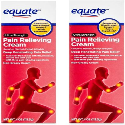 Equate Ultra Strength Pain Relieving Cream Muscle Rub, 4-Ounce Tube (Pack of 2)