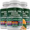 Selenium, Zinc, Iodine, L Tyrosine, Ashwagandha - Thyroid Support Supplement for Women and Men with Bladderwrack, Turmeric, Silica Kelp, Schisandra - 60 Count (Pack of 3) view 1