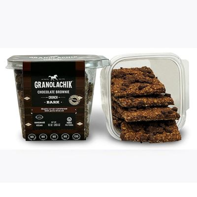Granolachik Artisanal Granola Bark, Vegan, No Refined Sugars Maple Syrup Sweetened (Chocolate Brownie, 1 Pack)