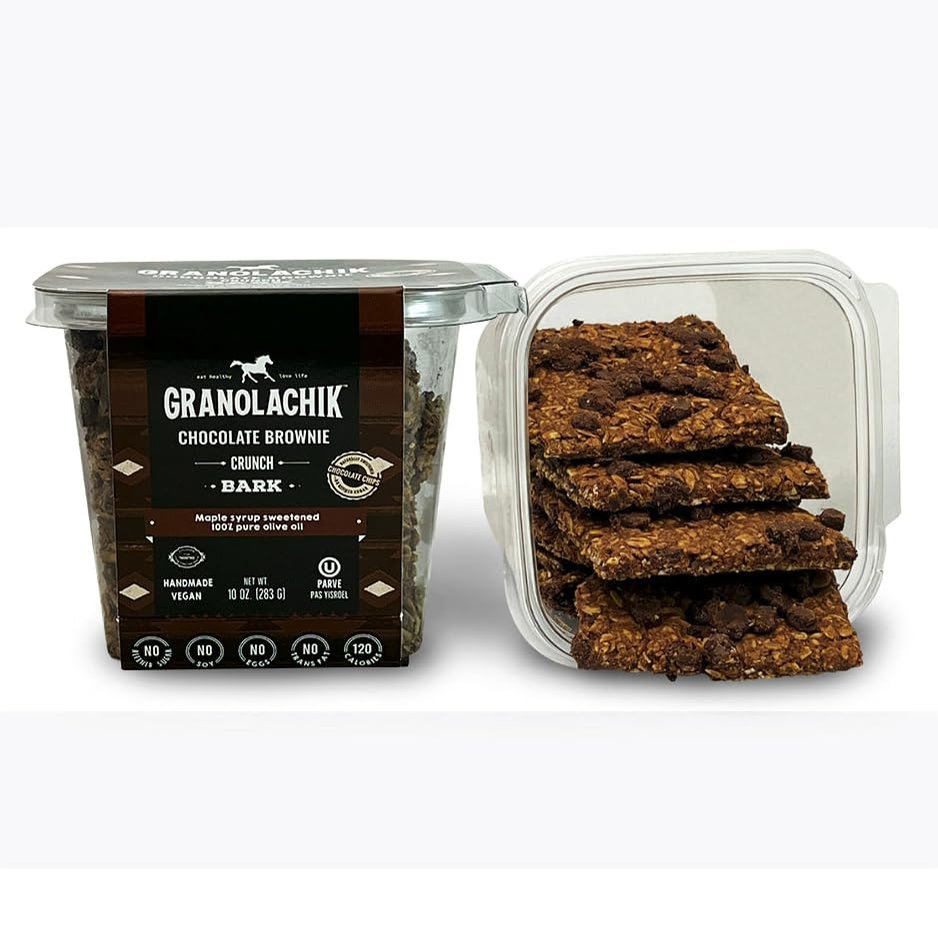 Granolachik Artisanal Granola Bark, Vegan, No Refined Sugars Maple Syrup Sweetened (Chocolate Brownie, 1 Pack)