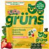 Gruns Multivitamin for Kids, Sugar-Free, Super Greens Superfood Gummy Bears with 20 Vitamins & Minerals, Alfalfa, Spirulina, Chlorella, Prebiotics Fiber for Digestive Health, Adaptogens, 28 ct view 1