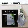 White Tulips Flowers Waffle Kitchen Towel - Absorbent and Reusable Hand Towel, Washable Dish Towel with Hanging Loop view 4
