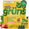 Gruns Multivitamin for Kids, Super Greens Gummies, Superfood Gummy Bears with 20+ Vitamins & Minerals, Spirulina, Chlorella, Alfalfa, Prebiotics Fiber for Digestive Health, Adaptogens Supplement, 28ct view 1