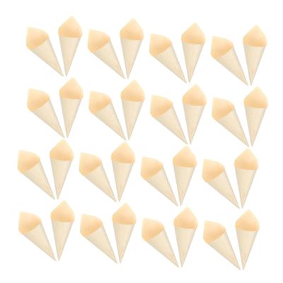 CATIEBYE 50pcs Mini Cones for Ice Cream and Charcuterie Rustic Food Serving Cones for Parties Catering and Restaurants for Appetizers and Desserts