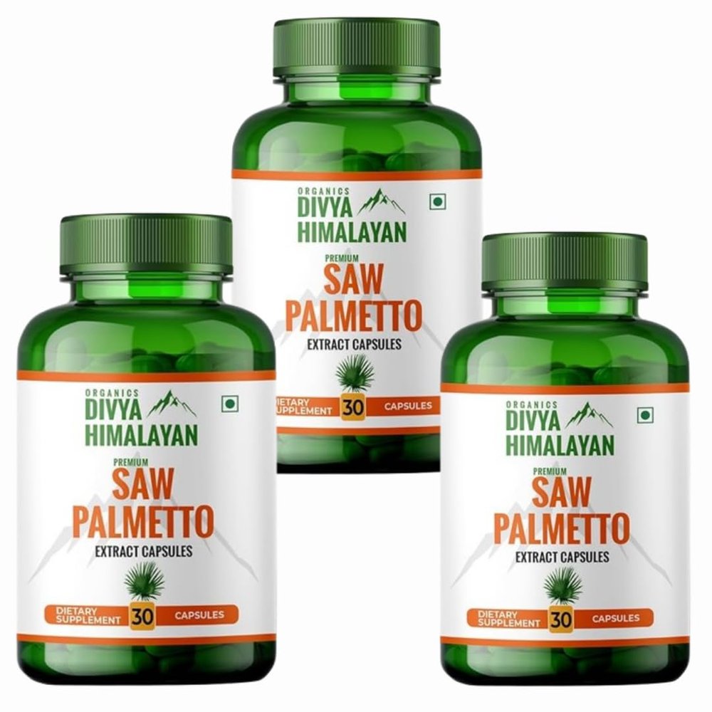800mg Organics Saw Palmetto Extract Supplement for Hair Growth & Prostate Health | Support Urinary Tract Function - 3 Packs (30 Veg Capsules X 3 Packs = 90 Capsules)