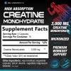 Creatine Monohydrate Capsules 3000mg - Micronized Creatine Nutritional Supplement - Lean Muscle Growth, Workout Performance, Energy & Endurance Support - 750mg per High Absorption Capsule - 60 Count view 2