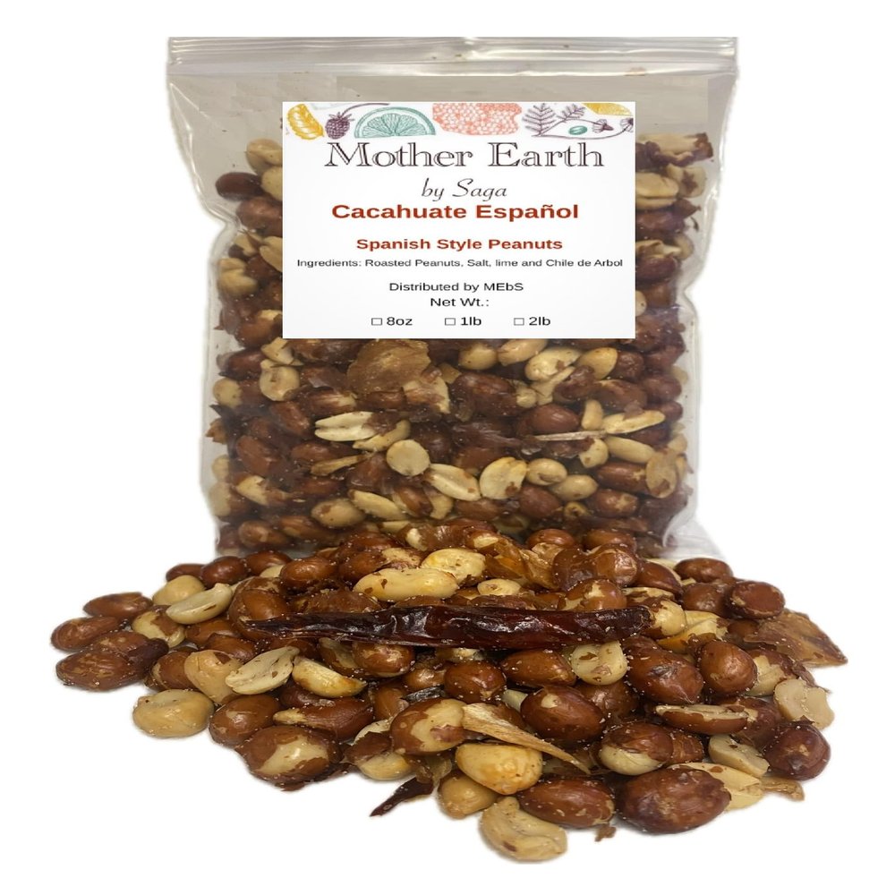 Cacahuate espaol - Roasted peanuts Lime Salt with Chile de Arbol (1 lb) - Cacahuate sal limon y Chile de Arbol Authentic Mexican Style (1 lb)