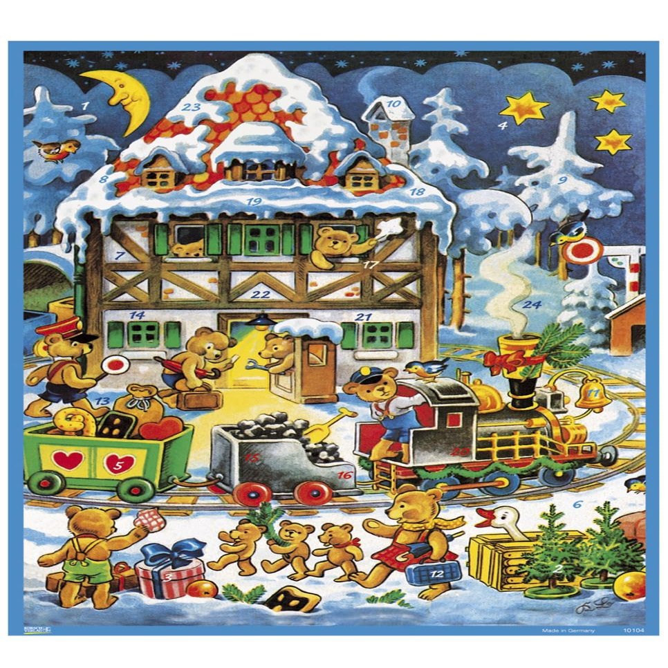 10104 - Calendar - Teddy Bear with Train - 11.5"H x 8"W x .1"D