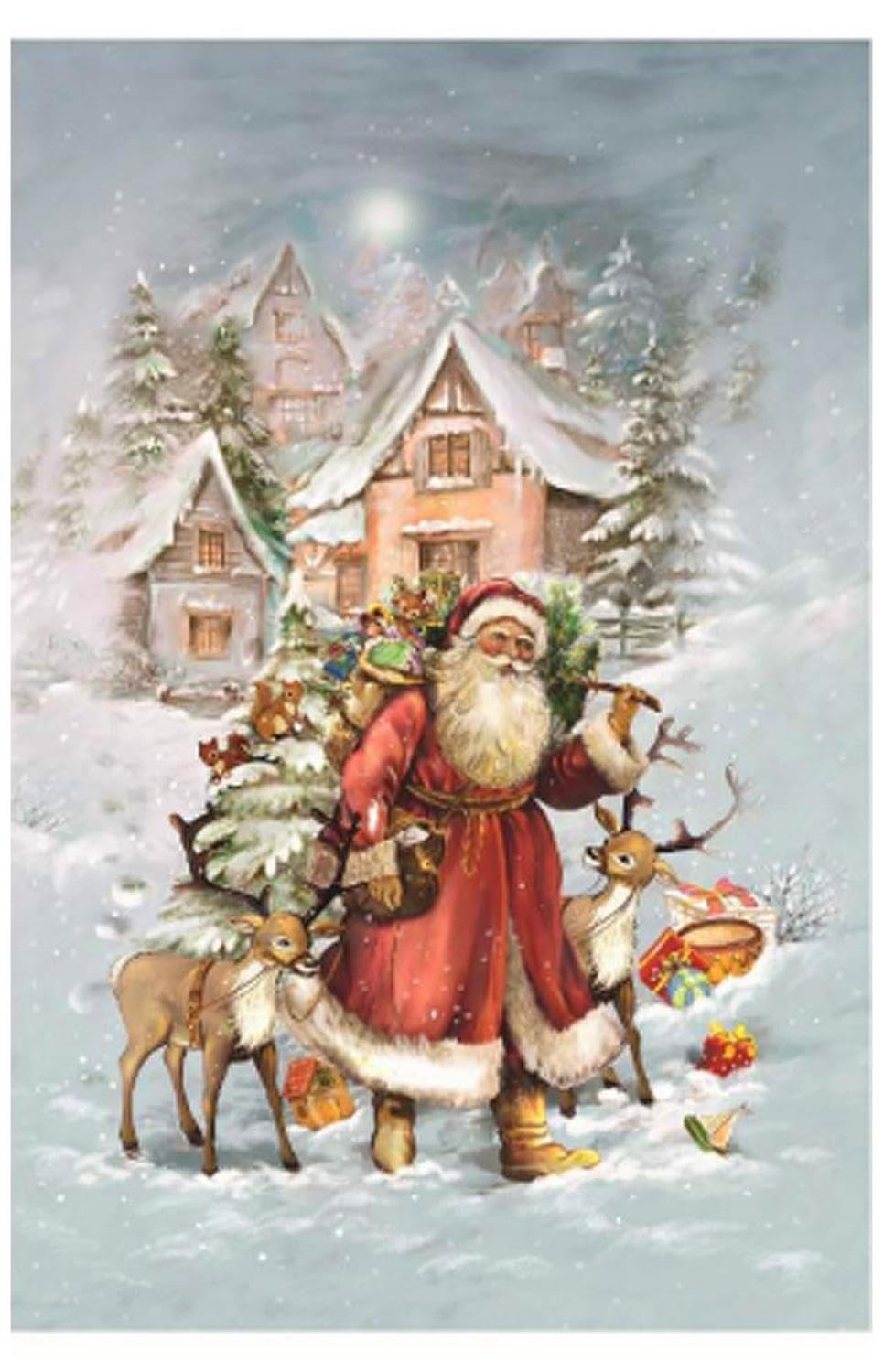 10439 - Calendar - Santa with Reindeer - 11.75"H x 8.25"W x .1"D
