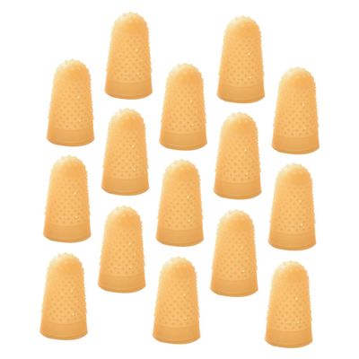 SOESFOUFU 25pcs Static Rubber Finger Covers for Banknote Counting and -Resistant Beige Reusable Protective Sleeves for Electronic Repair and Sorting Tasks