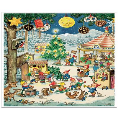 10100 - Calendar - Festive Elves - 11.5"H x 8"W x .1"D