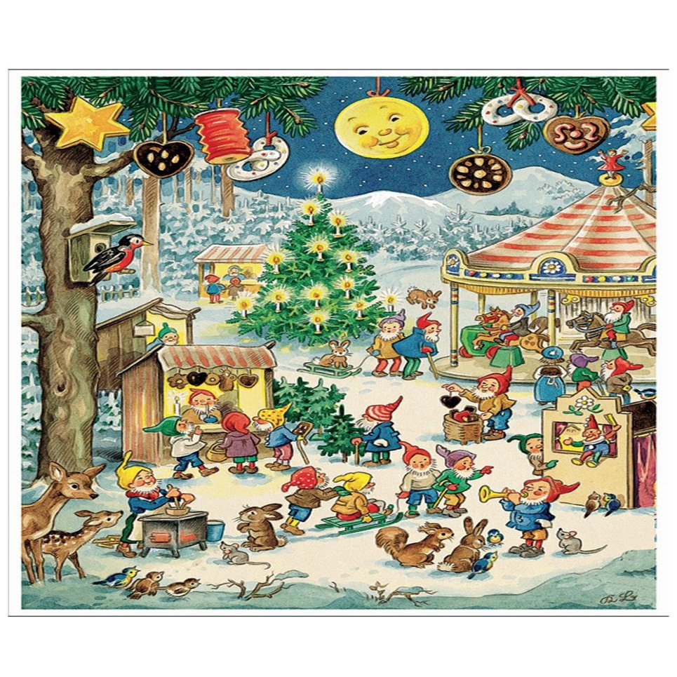 10100 - Calendar - Festive Elves - 11.5"H x 8"W x .1"D