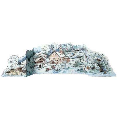 11584 - Calendar - 3-Dimensional Winter Scene - 10"H x 19.5"W x 3"D