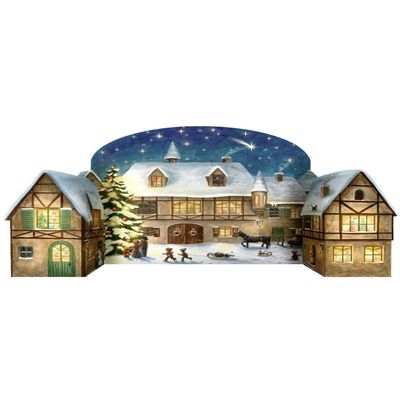11751 - Calendar Calendar - Stand-up Christmas Eve in the Village with Topper - 10.5"H x 23"W x .01"D