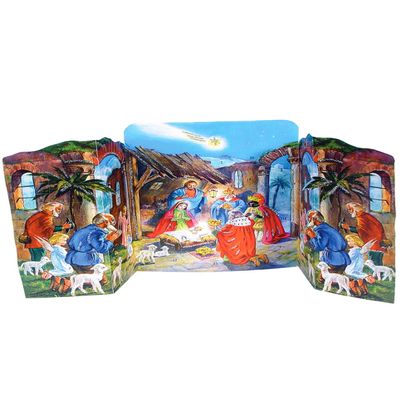 11562 - Calendar - 3-Dimensional Nativity Scene - 11"H x 14"W x 4"D