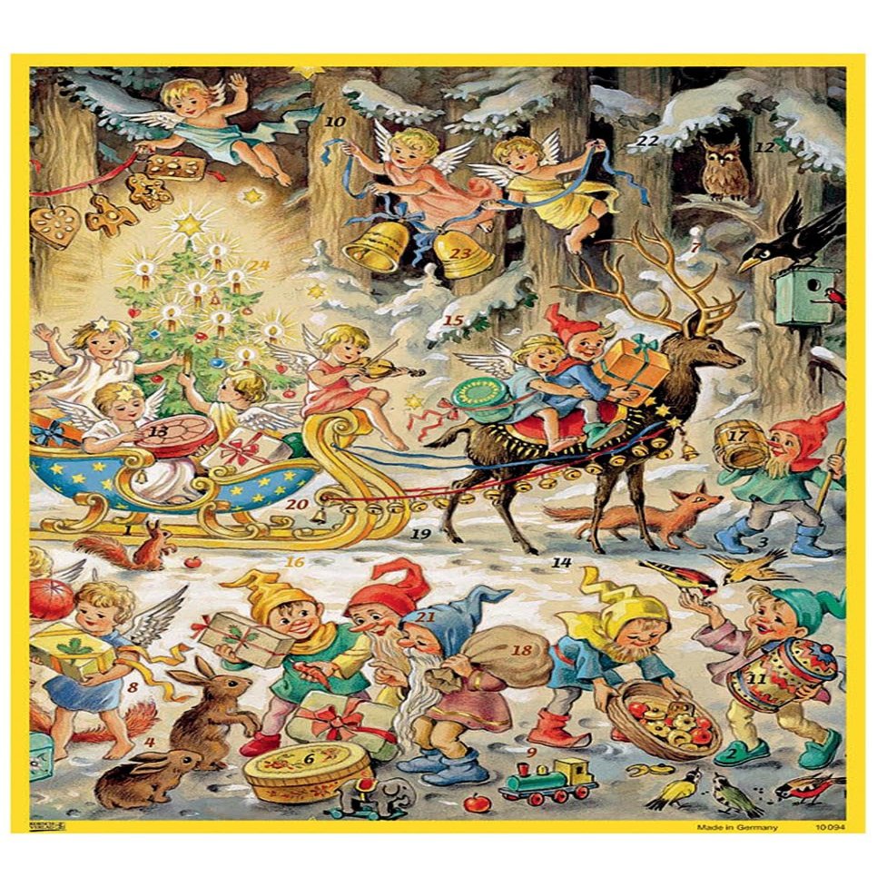 10094 - Calendar - Elves with Angels - 11.5"H x 8"W x .1"D