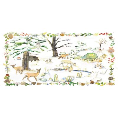 11748 - Calendar - Animals Around Pond - 14.5"H x 19.75"W x .1"D