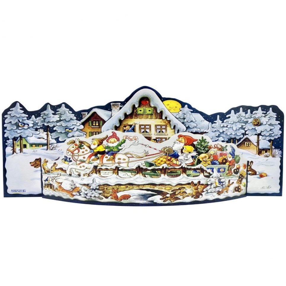 11211 - Calendar - 3-Dimensional Sleigh Ride - 8.5"H x 14"W x 3"D