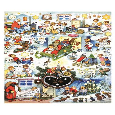 11728 - Calendar - Santa with Angels, Children etc. - 15.5"H x 11.5"W x .1"D