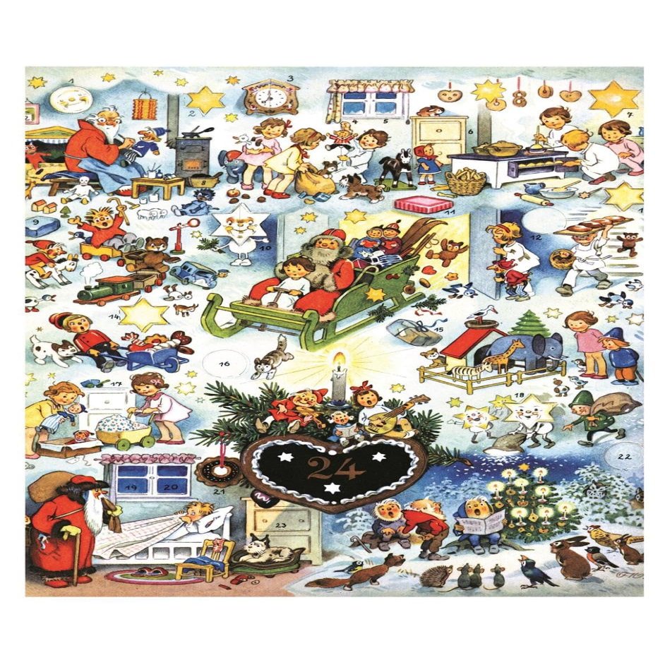 11728 - Calendar - Santa with Angels, Children etc. - 15.5"H x 11.5"W x .1"D