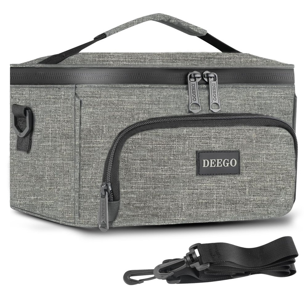 DEEGO Smell Proof Bag,Portable Smell Proof Box&Case, Compact Stash Box Odorless Travel Organizer Bag with Detachable Shoulder Strap Removable Dividers Gifts for Men