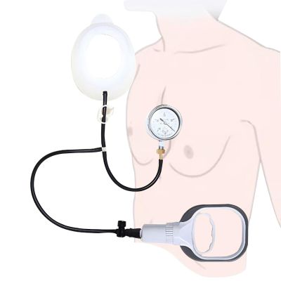 Vacuum Bell Pectus Excavatum - Physical Correction Pectus Excavatum Orthosis Brace,Real-Time Pressure Gauge Monitoring(Large)