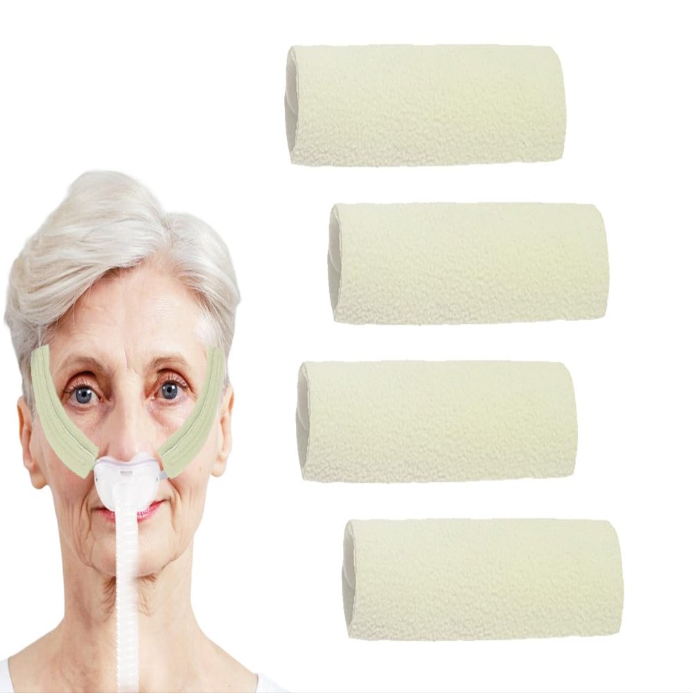 4 Pack Strap Covers Mask Strap Cover, Face Cushion Cover, Headgear Strap Covers face Pads, Comfortable Supplies (Cream Color)