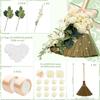 Bride and Groom Wedding Broom Jumping Ceremony,DIY Wedding Broom,Wedding Decoration Jumping Broom with Ribbon Artificial Pearls Rose Delphinium Leaves Eucalyptus,Wedding Decoration Crafts view 2