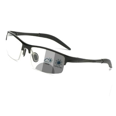Cycling Transition Photochromic Bifocal Reading Glasses for Mens and Womens black Square Sports Sunglasses Readers F28 (BLACK, 2.5, x)